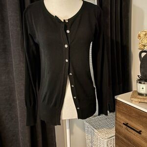 Elegant Black Button-Up Women's Cardigan